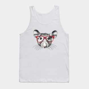 Mouse wearing glasses Tank Top